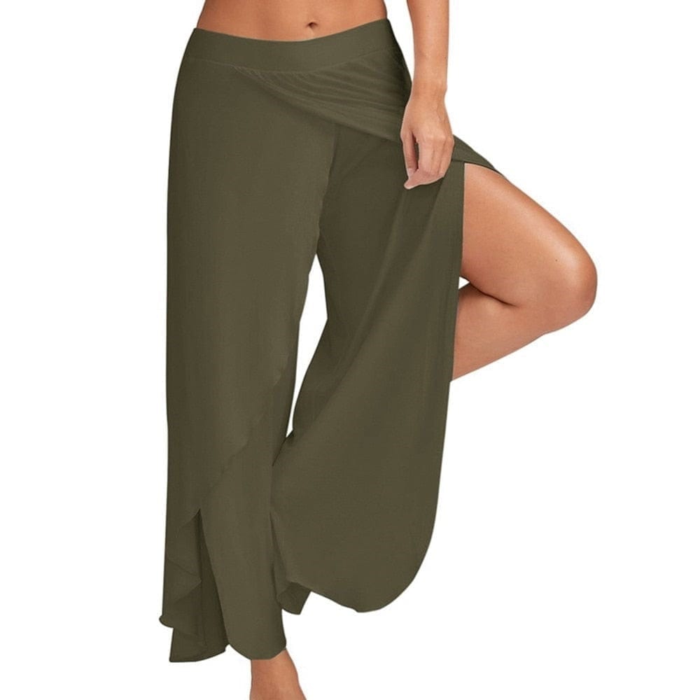 Cap Point Army Green / S Hermence Loose Wide Leg Fitness Pants