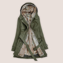 Load image into Gallery viewer, Cap Point Army Green / S Hooded Artificial Faux Fur Winter Jacket for Women
