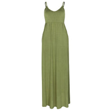 Load image into Gallery viewer, Cap Point Army Green / S Melania Loose Boho Spaghetti Strap Sleeveless Maxi Dress
