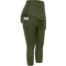 Load image into Gallery viewer, Cap Point Army Green / S / United States Pockets Skirted High Waist Skinny Jogging Leggings
