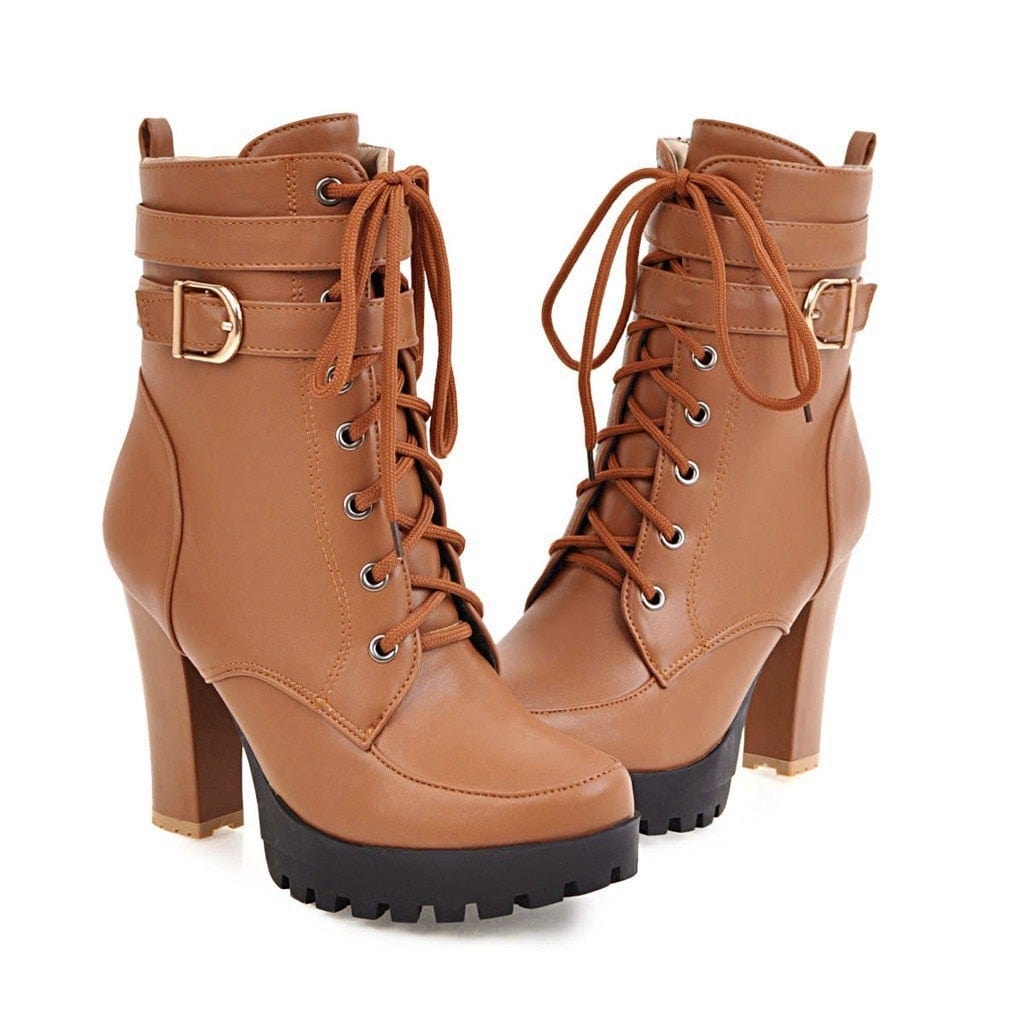 Cap Point Auburn / 3 Women's high heel lace up ankle boots