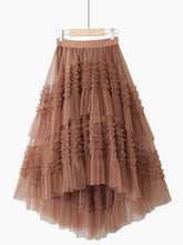 Load image into Gallery viewer, Cap Point Auburn / One Size Emine 3 Layers Tutu Tulle Irregular Mesh Skirt
