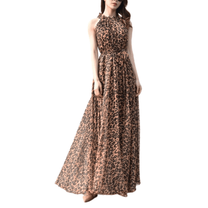 Cap Point Auburn / S Everly Floral Elegant Chiffon Sleeveless Strap Maxi Dress