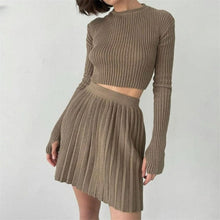 Load image into Gallery viewer, Cap Point Auburn / S Malia Two Piece Knitted Ribbed Sweater Outfits Set
