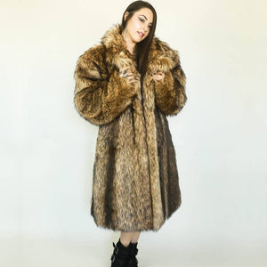 Cap Point Auburn / S New long warm windbreaker winter fur coat