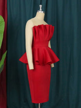 Charger l&#39;image dans la galerie, Cap Point Bare Shoulder Ruffle Peplum Party Prom Dress
