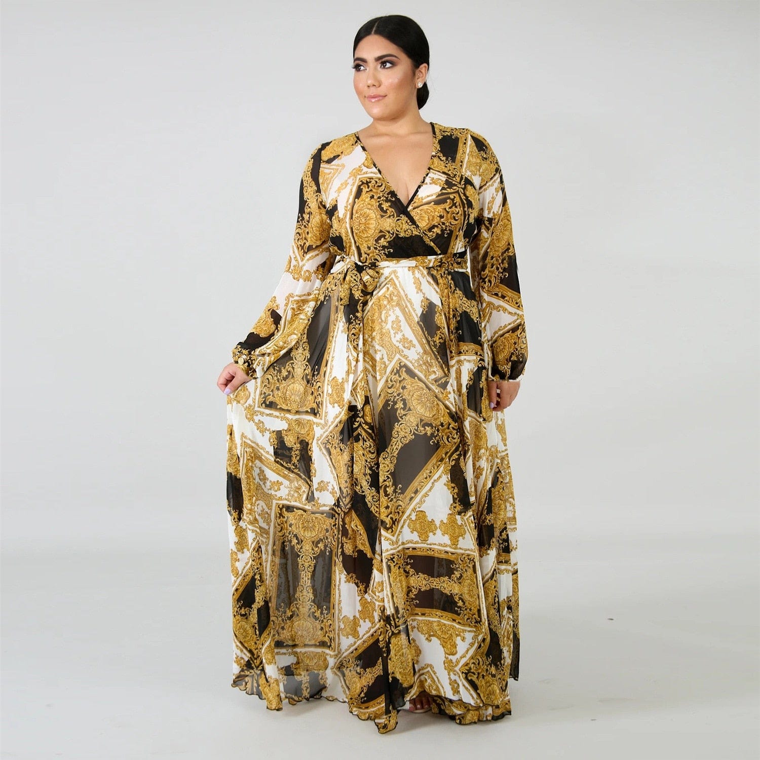 Cap Point Beatrice Printed Chiffon Summer Dress