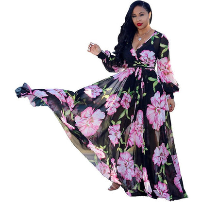 Cap Point Beatrice Printed Chiffon Summer Dress