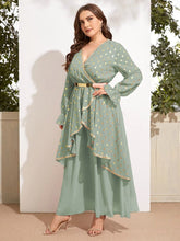 Load image into Gallery viewer, Cap Point Becky Chic Elegant Plus Size Luxury Designer Evening Party Oversize Maxi Dress
