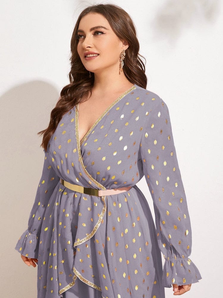 Cap Point Becky Chic Elegant Plus Size Luxury Designer Evening Party Oversize Maxi Dress