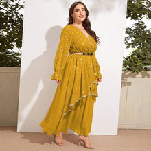 Load image into Gallery viewer, Cap Point Becky Chic Elegant Plus Size Luxury Designer Evening Party Oversize Maxi Dress
