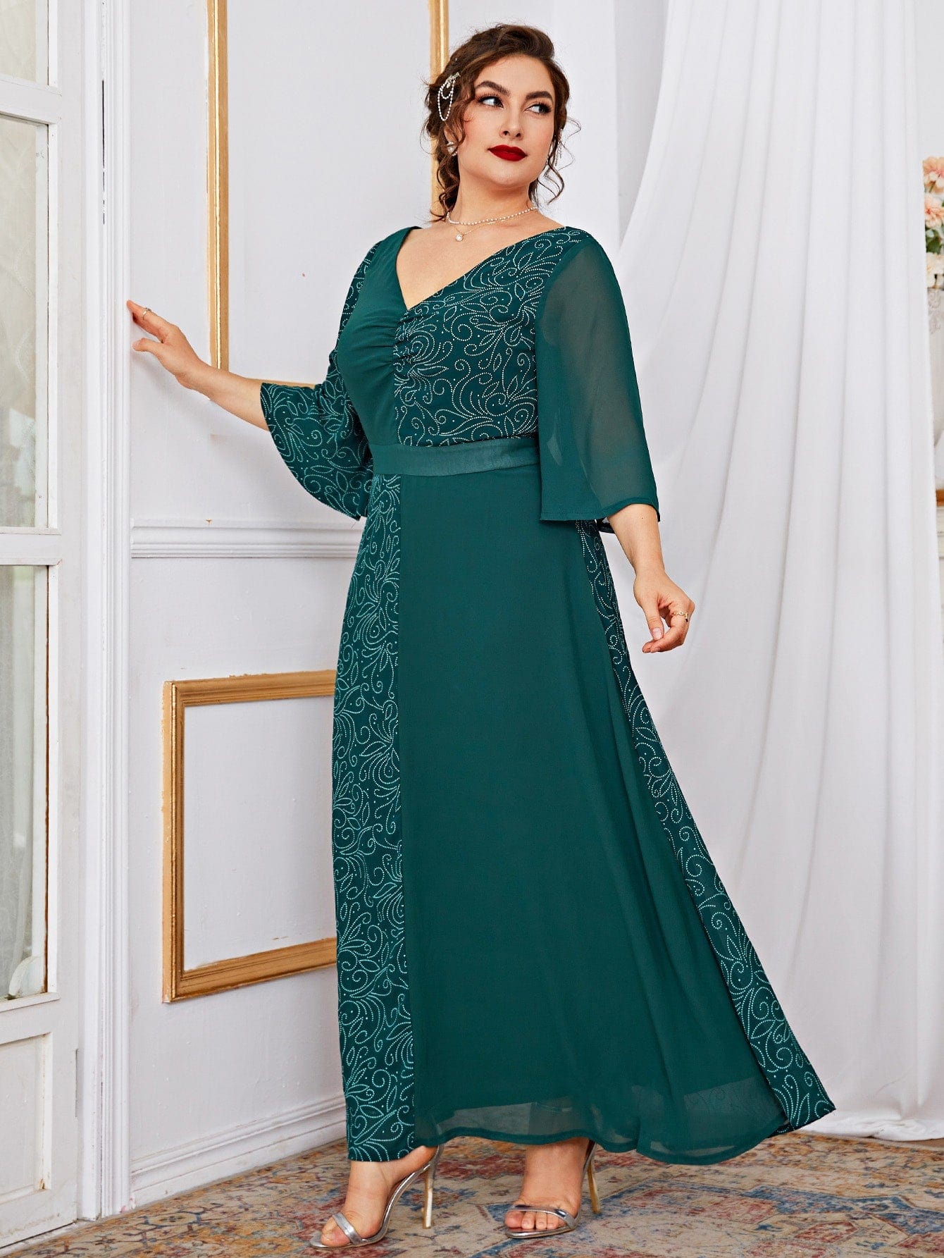 Cap Point Becky Long Casual Elegant Evening Party Oversized Maxi Dress