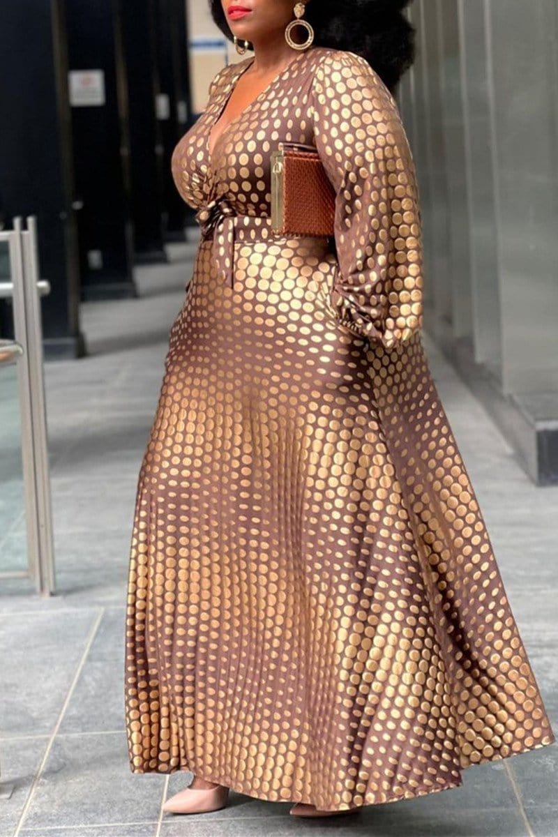 Cap Point Becky Party Sexy V-neck Bandage Long Maxi Dress
