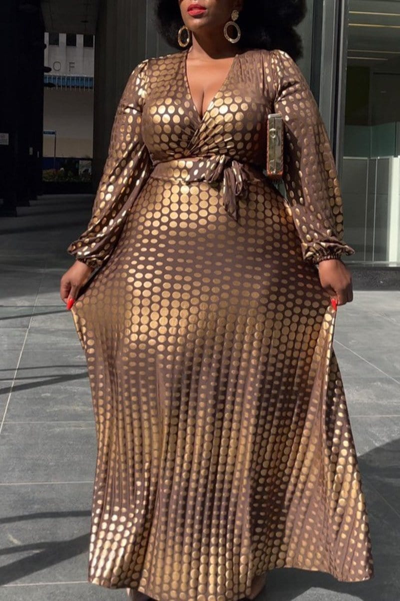 Cap Point Becky Party Sexy V-neck Bandage Long Maxi Dress
