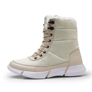 Cap Point Beige / 4.5 Unisex Casual Waterproof Snow Boots With Fur Plush