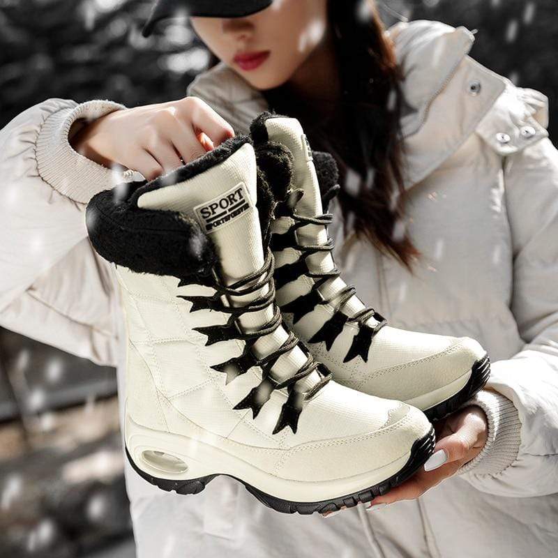 Cap Point Beige / 5.5 Women Quality Waterproof  Comfortable Winter Keep Warm Boots