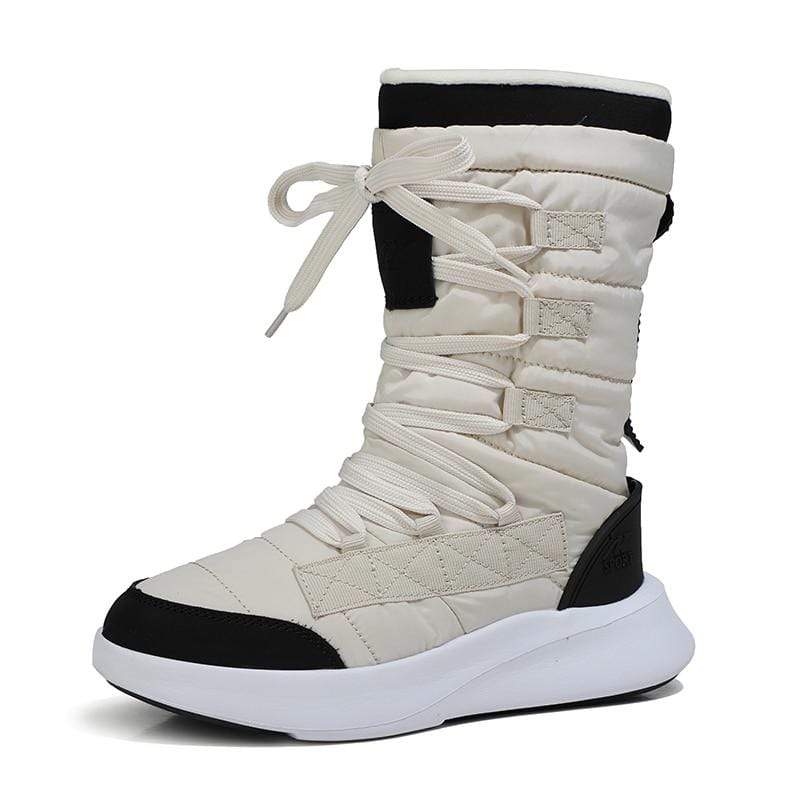 Cap Point Beige / 5.5 Women's Round Toe Mid-Calf Winter Boots
