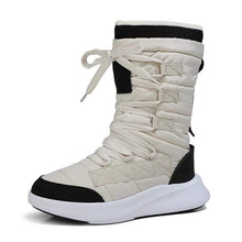 Load image into Gallery viewer, Cap Point Beige / 5.5 Women&#39;s Round Toe Mid-Calf Winter Boots
