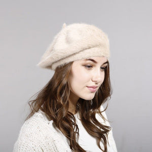 Cap Point Beige / 55-60cm Lady Winter Thickened Warm Knit Hat