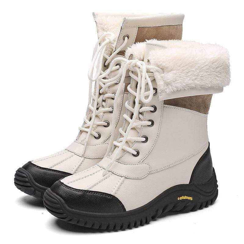 Cap Point Beige / 6 New Women Winter Mid-Calf Warm Snow Boots