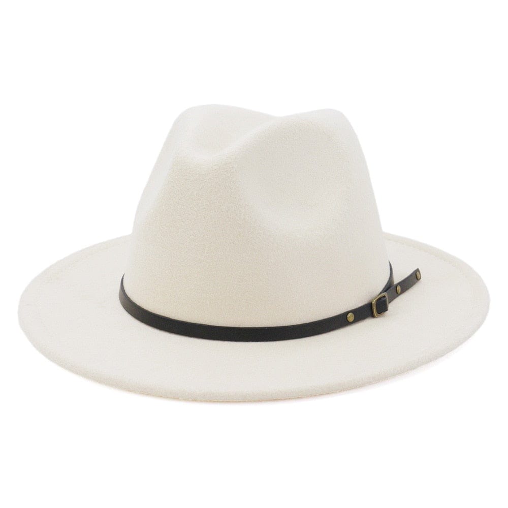 Cap Point Beige Classic British Fedora Men Women Woolen Winter Felt Jazz Hat