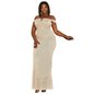Cap Point Beige / L Naella plus size chic and elegant evening off shoulder dress