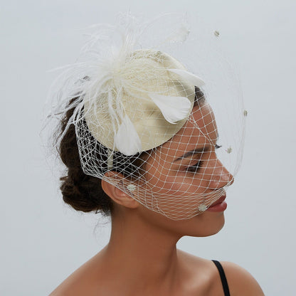 Cap Point Beige Mirva Chic Cocktail Wedding Party Church Headpiec Hat Fascinators