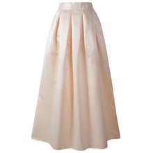 Load image into Gallery viewer, Cap Point beige / One Size Maxi long flared high waisted pleated skater skirt
