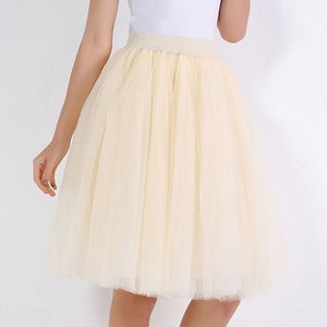 Cap Point beige / One Size Party Train Puffy Tutu Tulle Wedding Bridal Bridesmaid Skirt