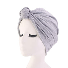 Load image into Gallery viewer, Cap Point Beige / One size Women top knot turban cap
