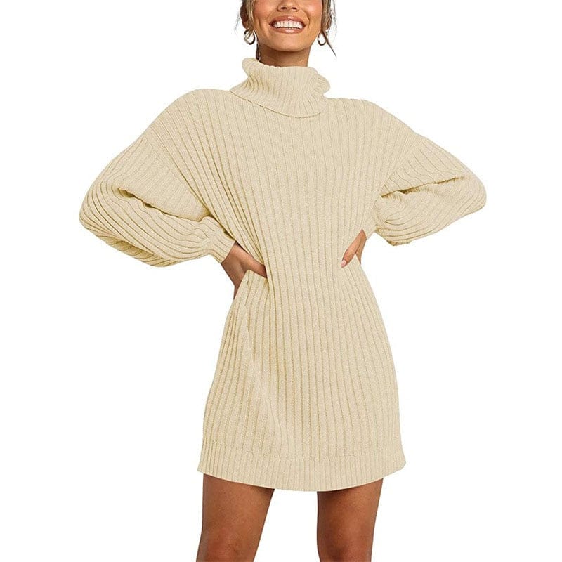 Cap Point Beige / S Jennifer Turtleneck Sweater Dress