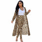 Cap Point Beige / S Summer Print Long Sleeve Cardigan Pants Two Piece