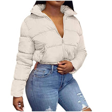 Load image into Gallery viewer, Cap Point Beige / S / United States Stand-up Collar Cotton Short Snow Jacket
