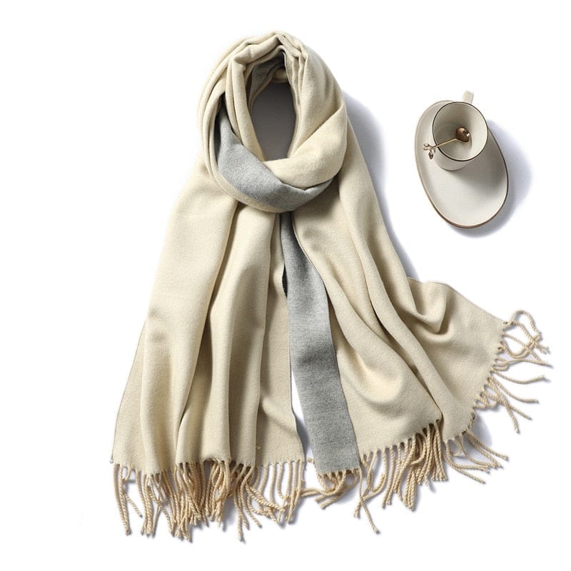Cap Point Beige Winnie Winter Cashmere Thick Warm Shawls Wrap Scarf