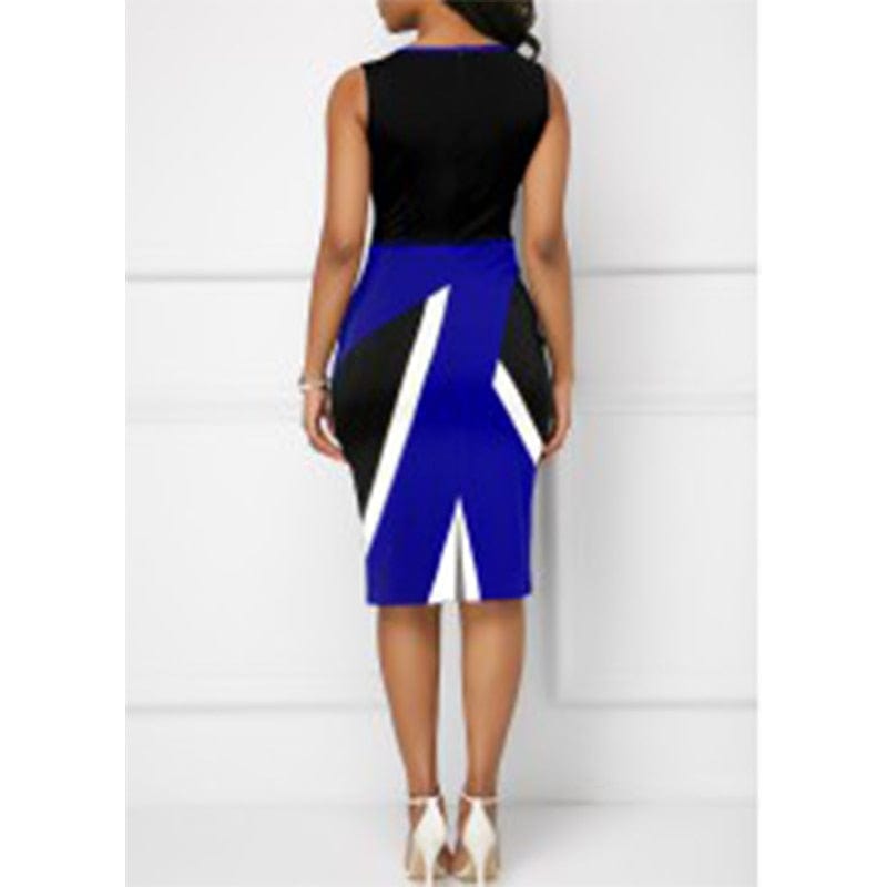 Cap Point Belinda High Waist Sexy V-Neck Sleeveless Midi Bodycon Dress