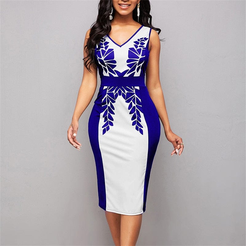 Cap Point Belinda High Waist Slit Sleeveless Bodycon Midi Dress