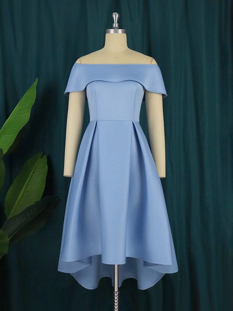 Cap Point Belinda Off Shoulder Evening Cocktail Bridesmaid Assymetrical Dress