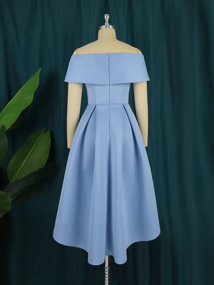 Cap Point Belinda Off Shoulder Evening Cocktail Bridesmaid Assymetrical Dress