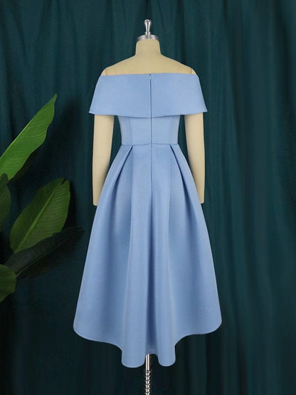 Cap Point Belinda Off Shoulder Evening Cocktail Bridesmaid Assymetrical Dress