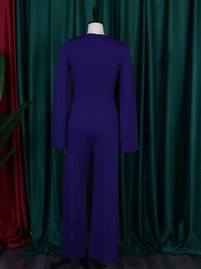 Cap Point Bibiche Cloak Sleeve Square Neck Sheath One-Piece Jumpsuit