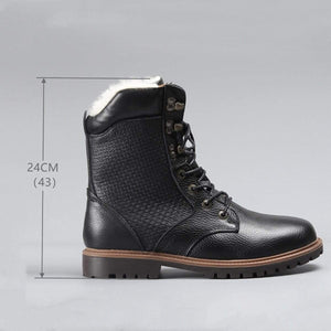 Cap Point black 1 / 7 Men's Warmest Handmade Genuine Leather Natural Wool Winter Boots