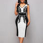 Cap Point Black 1 / S Belinda High Waist Slit Sleeveless Bodycon Midi Dress