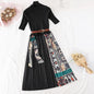 Cap Point black 1 / XXL Elisa Knitted A-line Long Sleeve Pleated Sweater Dress