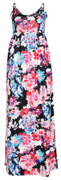 Cap Point Black 1 / S Melania Loose Boho Spaghetti Strap Sleeveless Maxi Dress