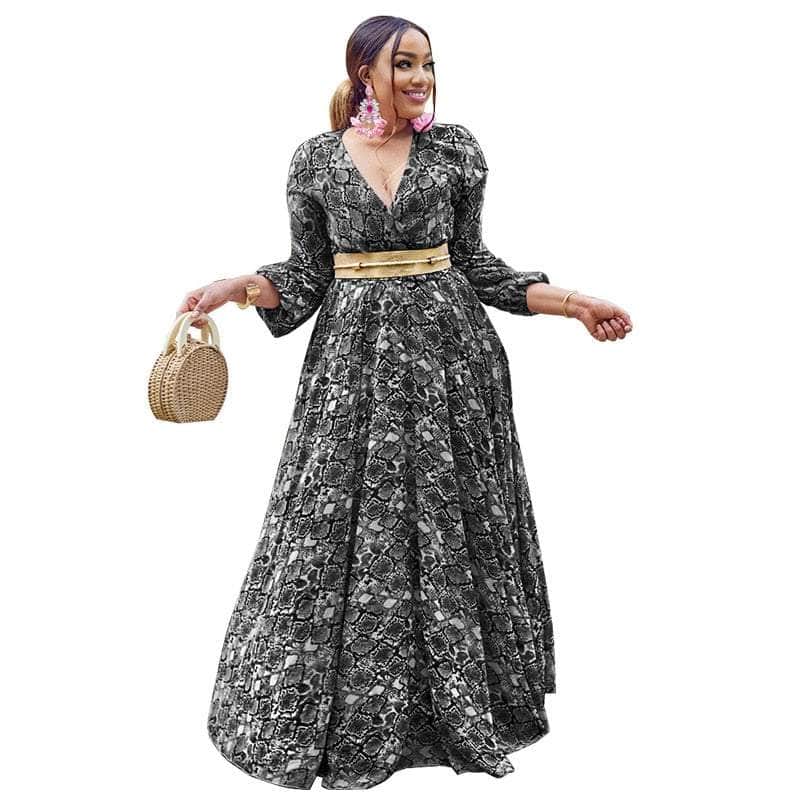 Cap Point Black / 10 Marlene Dashiki Elegant Maxi Dress