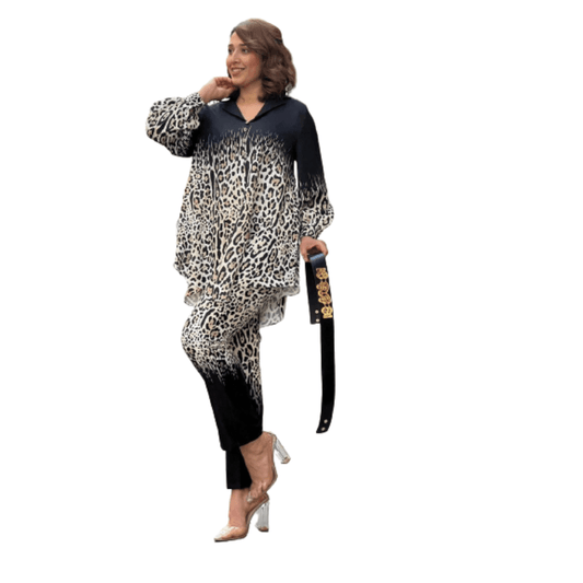 Cap Point Black / 14 New Elegant Printed With Irregular Top ladies set