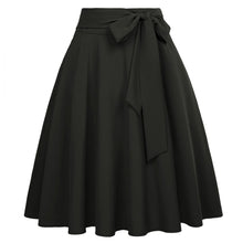 Load image into Gallery viewer, Cap Point Black 2 / S Perline Belle Poque High Waist Self-Tie Bow-Knot Embellished  A-Line Skirt
