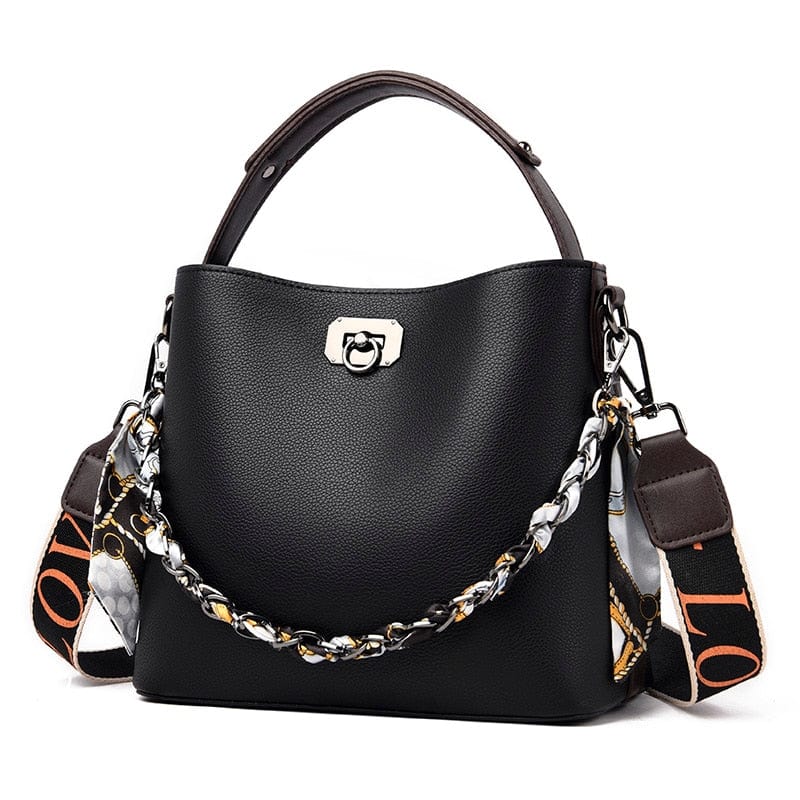 Cap Point Black / (20cm<Max Length<30cm) Fashion Ribbon Designer Tote Handbag