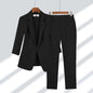 Cap Point black 2pcs set / XL 57.5-65KG Altesse Wide Leg Pants Two Piece Elegant Jacket Blazer