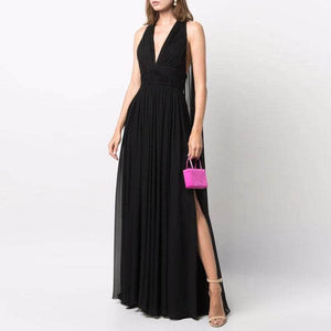 Cap Point Black / 2XL Salome Temperament Elegant Evening Gown Long Dress